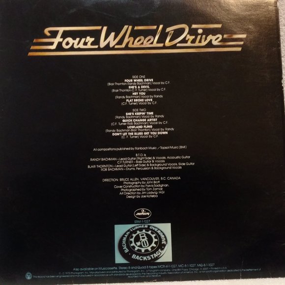 Four Wheel Drive Bachman Turner Overdrive Album NM - Picture 8 of 10